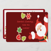 Verberg uw Cookies Santa's Coming Christmas Invite Kaart (Voorkant / Achterkant)