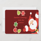 Verberg uw Cookies Santa's Coming Christmas Invite Kaart (Voorkant)