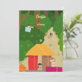 Verbergen en zoeken spel verjaardag kaart (Staand voorkant)