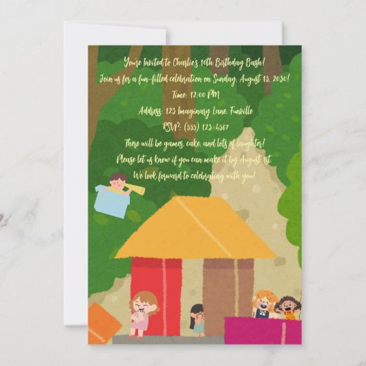 Verbergen en zoeken spel verjaardag kaart (Achterkant)