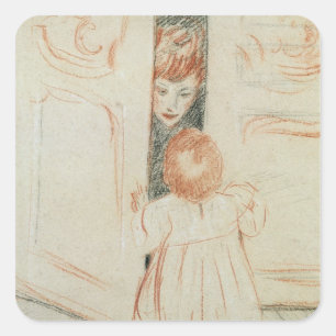 Verbergen en zoeken vierkante sticker