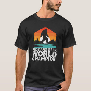 Verbergen en zoeken Wereldkampioen Grappige Bigfoo T-shirt