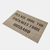 Verbergen pakketten van Husband Funny Deurmat (Schuin)