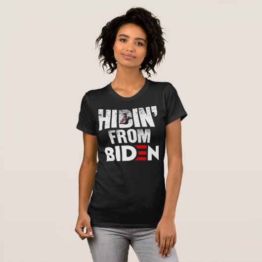 Verbergen van Biden Politieke Humor Pro Trump Fun  T-shirt (Voorkant volledig)