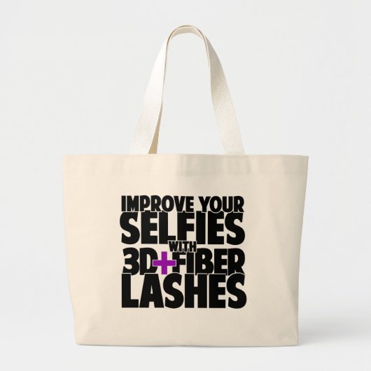 Verbeter je selfies met 3d + Fibre Lashes Grote Tote Bag (Voorkant)