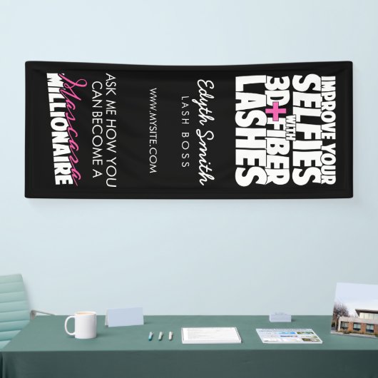 Verbeter je selfies met 3d + Fibre Lashes Spandoek (Beurs)