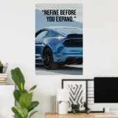 Verbeter Voor Je Uitbreidt Auto Quote Poster (Thuiskantoor)