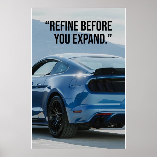 Verbeter Voor Je Uitbreidt Auto Quote Poster (Voorkant)