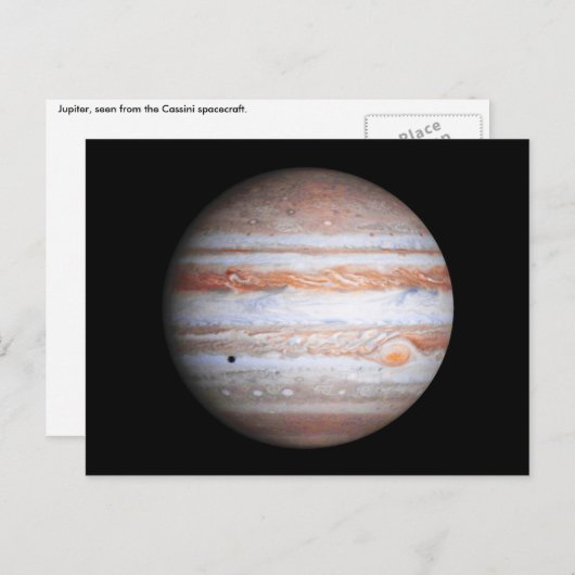 VERBETERD afbeelding Jupiter Cassini flyby NASA Briefkaart (Voorkant / Achterkant)