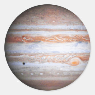 VERBETERD afbeelding Jupiter Cassini flyby NASA Ronde Sticker