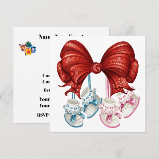 Verbeterde Baby Shower Kaart (Voorkant / Achterkant)