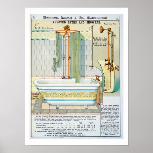 Verbeterde badkuipen en douches uit een catalogus  poster (Voorkant)