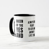 Verbeterde schaakkoningin van het ja en improvisat mok (Voorkant links)
