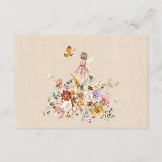Verbeterde tuin Bloemen Fairy Baby Luier Raffle Informatiekaartje (Achterkant)