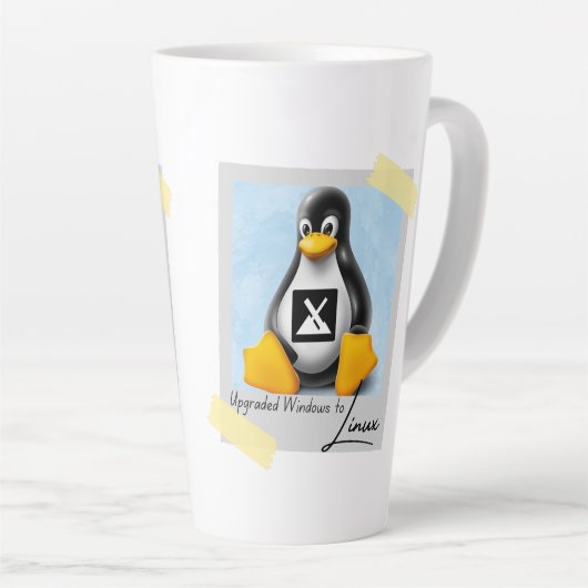 Verbeterde Windows MX Linux Tux Latte Mok (Rechterhoek)