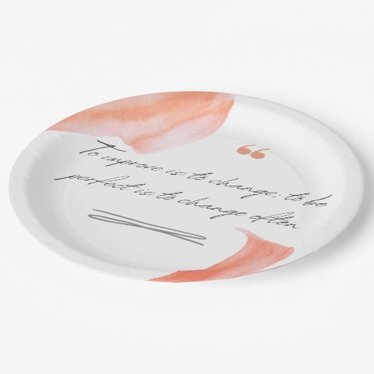 Verbeteren is veranderen papieren bordje (Gekanteld)