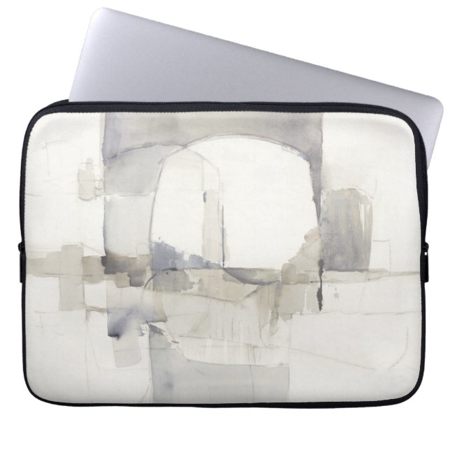 Verbetering I grijze Abstracte afdrukken Laptop Sleeve (Voorkant)