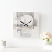 Verbetering I grijze Abstracte afdrukken Vierkante Klok (Huis)
