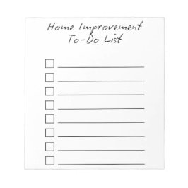Verbeteringen aan het huis To-Do List | Plan Prior Notitieblok
