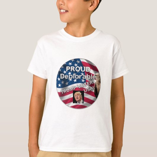 Verbetreurenswaardige Trump Support Button Kind T- T-shirt (Voorkant)