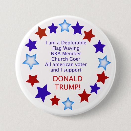 Verbetreurenswaardige Trump Support-Button Ronde Button 7,6 Cm (Voorkant)