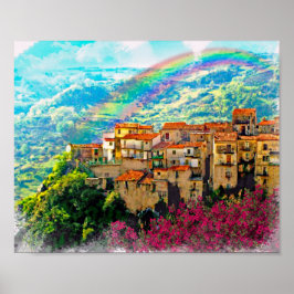 Verbicaro, een dorp in Calabrië Poster