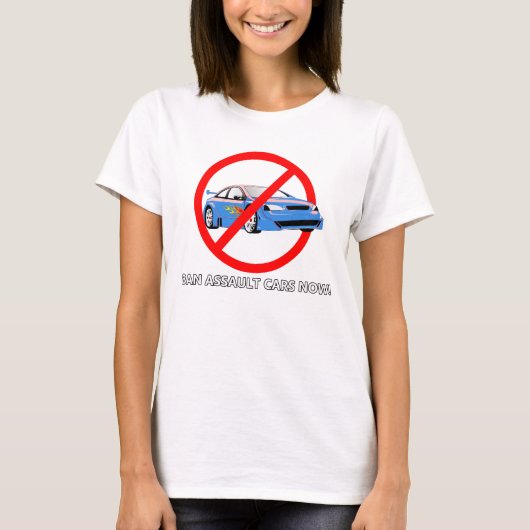 verbied aanval auto's t-shirt (Voorkant)