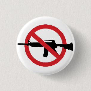 Verbied Aanvalsgeweren - Geen Symbool Rode Lijn Ronde Button 3,2 Cm
