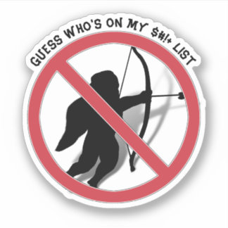 Verbied Cupido Anti Valentijnsdag Sticker