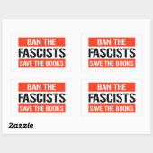 Verbied de fascisten, red de boeken rechthoekige sticker (Vel)