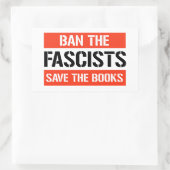 Verbied de fascisten, red de boeken rechthoekige sticker (Tas)