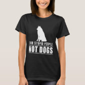 Verbied domme mensen niet husky honden t-shirt (Voorkant)