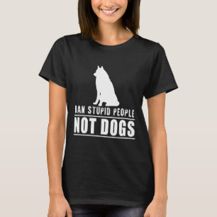 Verbied domme mensen niet husky honden t-shirt