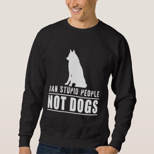 Verbied domme mensen niet husky honden trui (Voorkant)