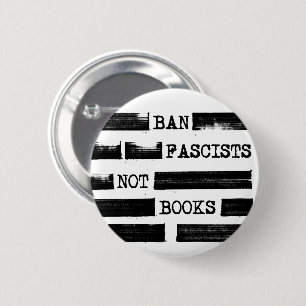 Verbied fascisten geen geredigeerde boeken ronde button 5,7 cm