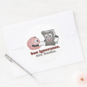 Verbied Onwetendheid Niet Boeken Ronde Sticker (Envelop)