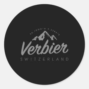 Verbier Bergvakantie Skien Zwitserland Ronde Sticker
