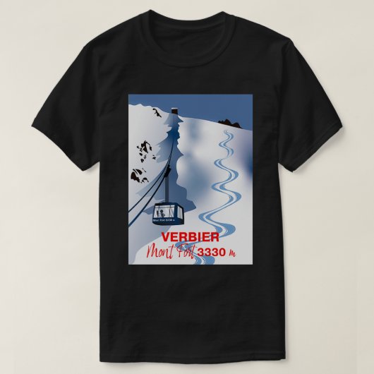 Verbier Mont Fort 3330m Zwitserland T-shirt (Design voorkant)