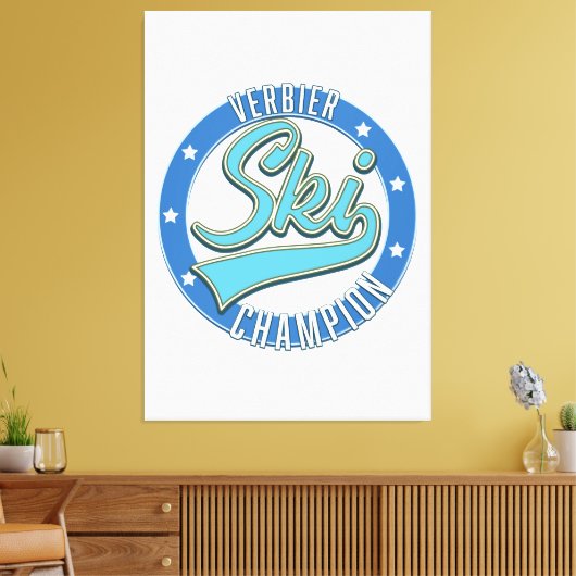 Verbier Ski Champion Canvas Afdruk (Insitu (Woonkamer))