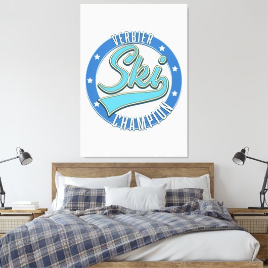 Verbier Ski Champion Canvas Afdruk (Insitu (Slaapkamer))