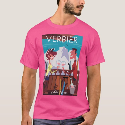 Verbier Ski Poster T-shirt (Voorkant)