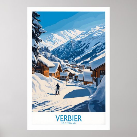 Verbier Ski-poster Zwitserland 1 Poster (Voorkant)