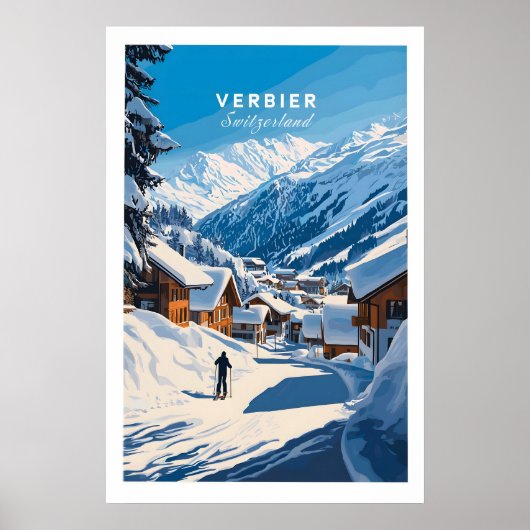 Verbier Ski Print Zwitserland 1 (Voorkant)
