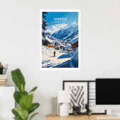 Verbier Ski Print Zwitserland 1 (Thuiskantoor)