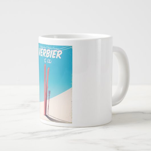 Verbier,  skiposter Zwitserland. Grote Koffiekop (Voorkant rechts)