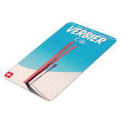 Verbier,  skiposter Zwitserland. Magneet (Linkerzijde)