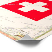 Verbier, skiposter Zwitserland. Poster (Hoek)