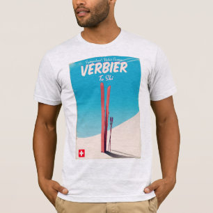 Verbier, skiposter Zwitserland. T-shirt