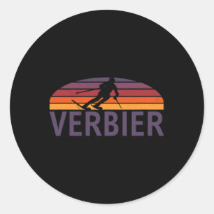 Verbier Swiss Zwitserland Ski Resort Snowboarden Ronde Sticker