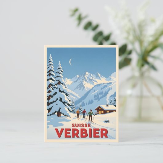 Verbier, Zwitserland – Alpine Ski Resort Briefkaart (Staand voorkant)